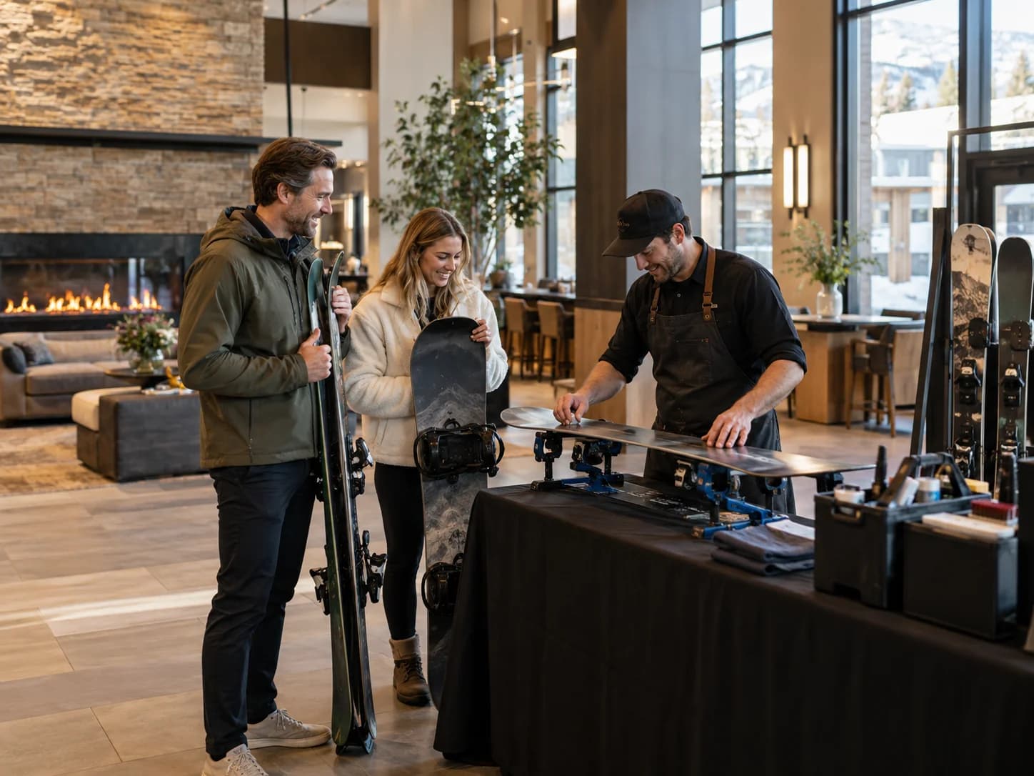 Equipment tuning service set up at a residential community